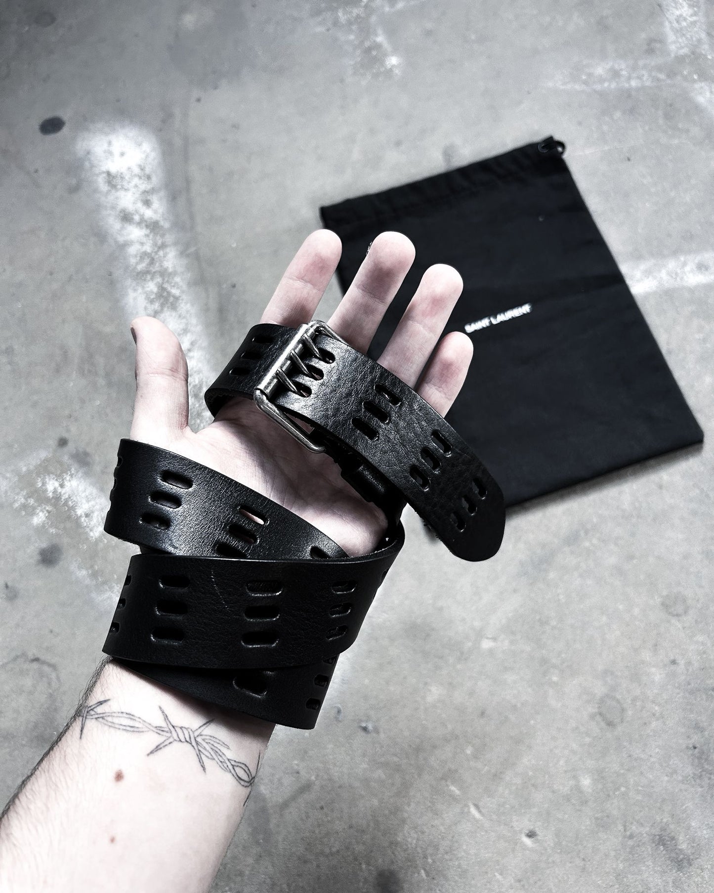SLP MOTORCYLE PERFORATED LEATHER BELT
