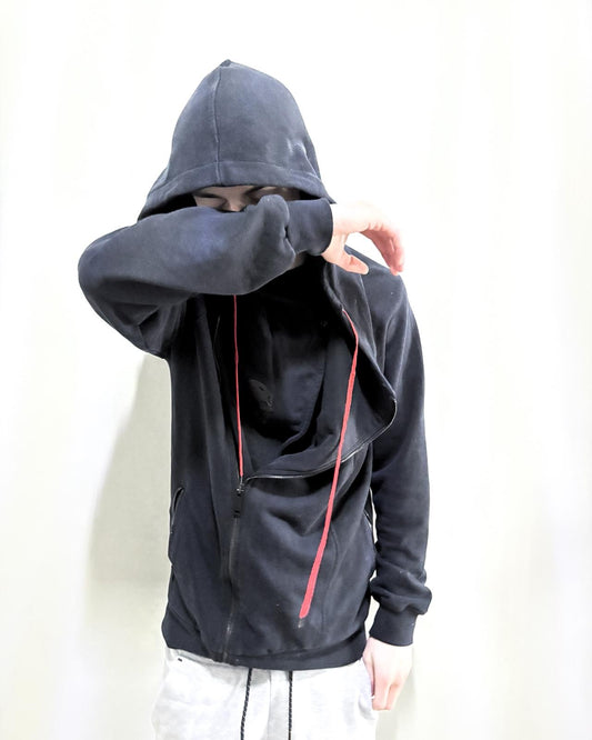 A/W15 SKULL ASYMMETRICAL ZIP UP