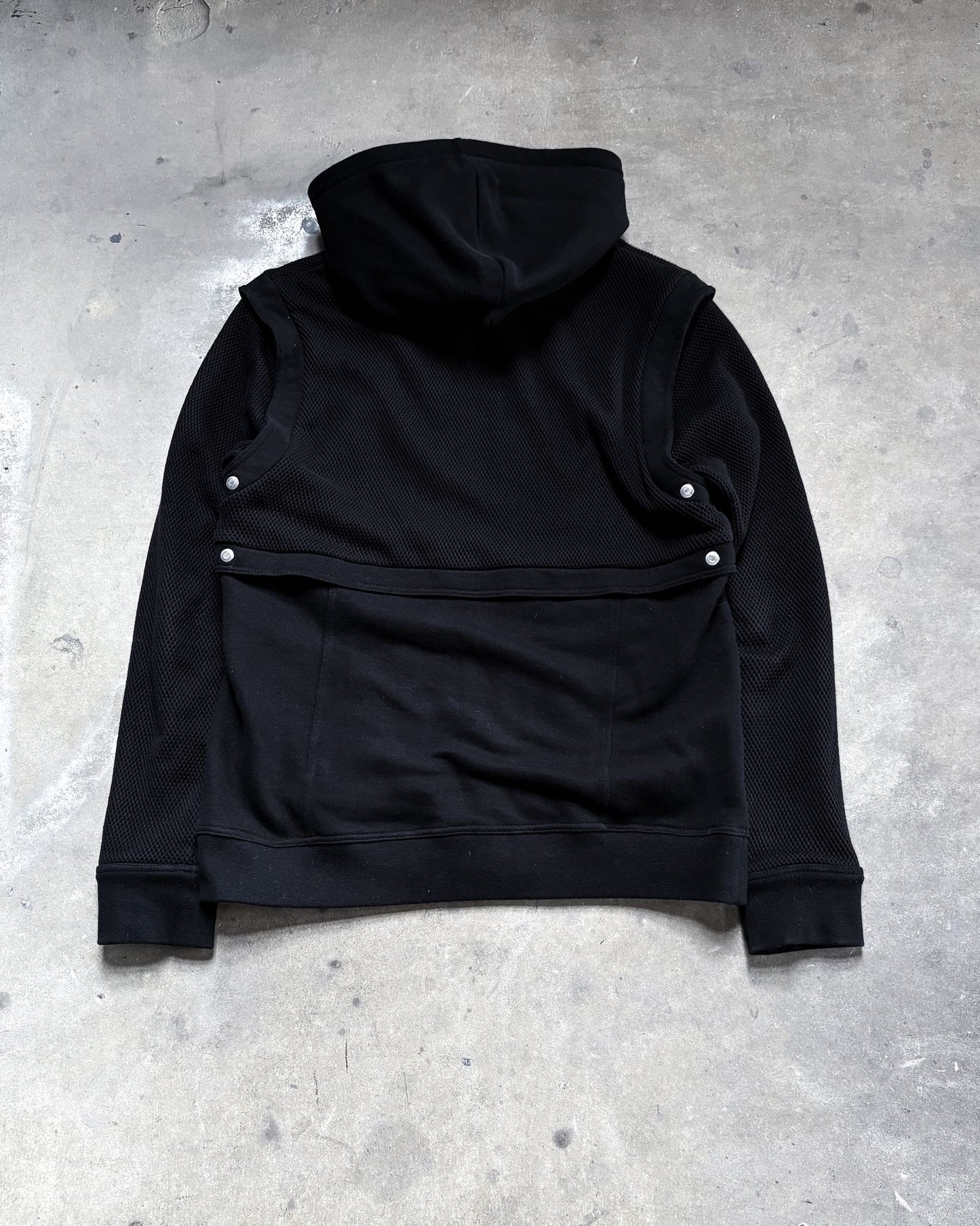 S/S18 MESH PANELED BIKER HOODIE