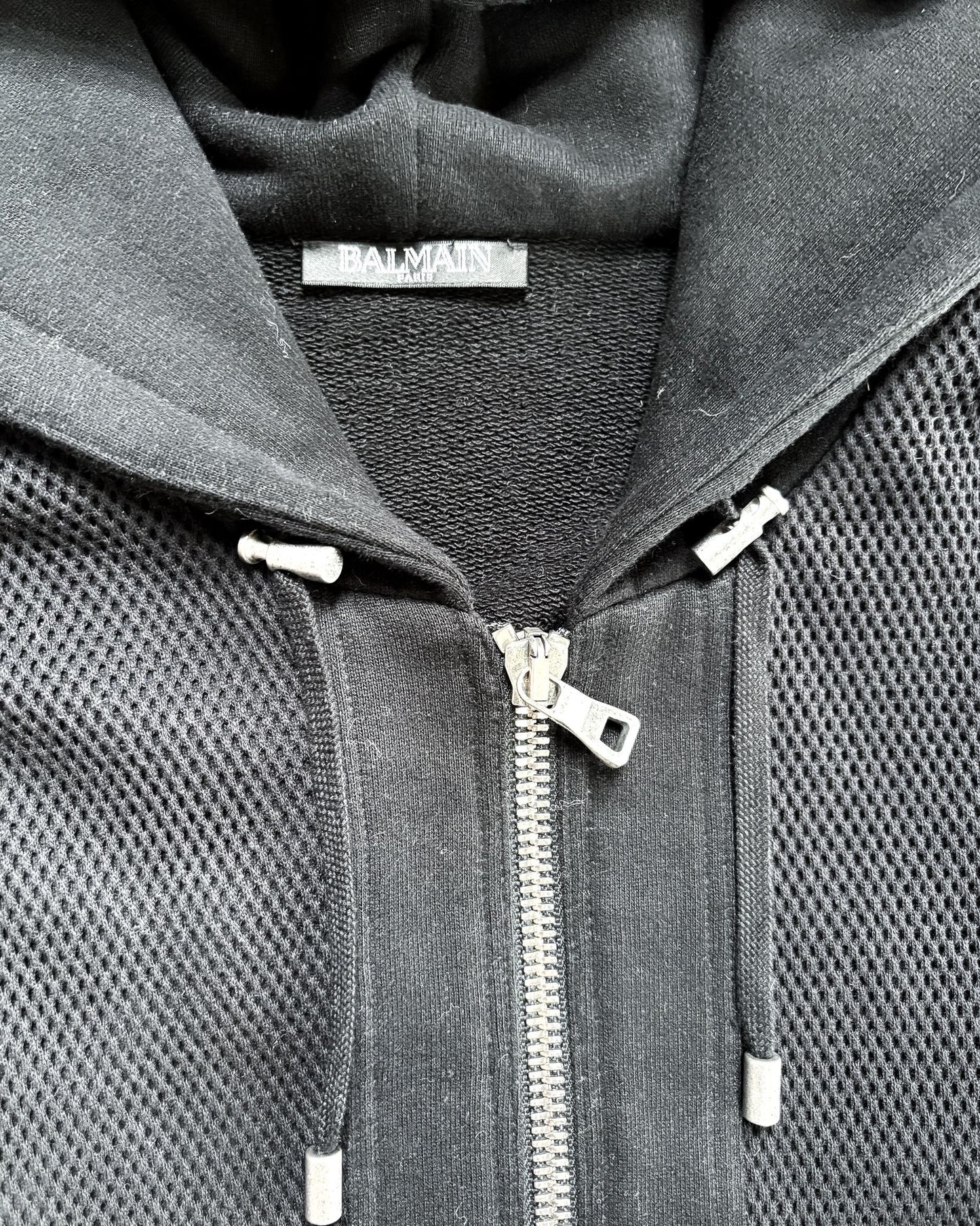 S/S18 MESH PANELED BIKER HOODIE