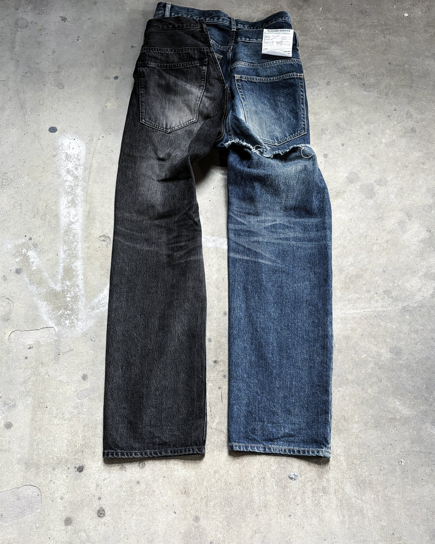 AW20 HYBRID SPLIT DISTRESSED DENIM