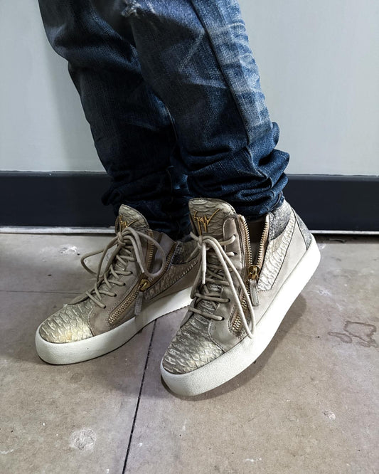 BEIGE PYTHON KRISS HIGH TOPS