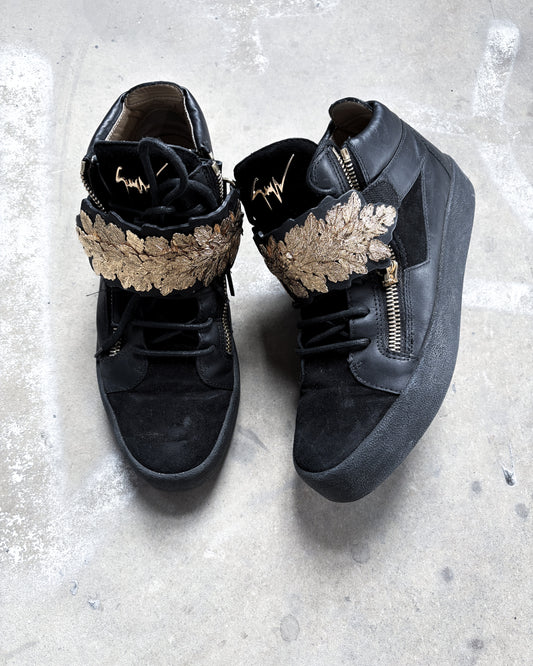 GOLD LEAF ZIP HIGH TOPS