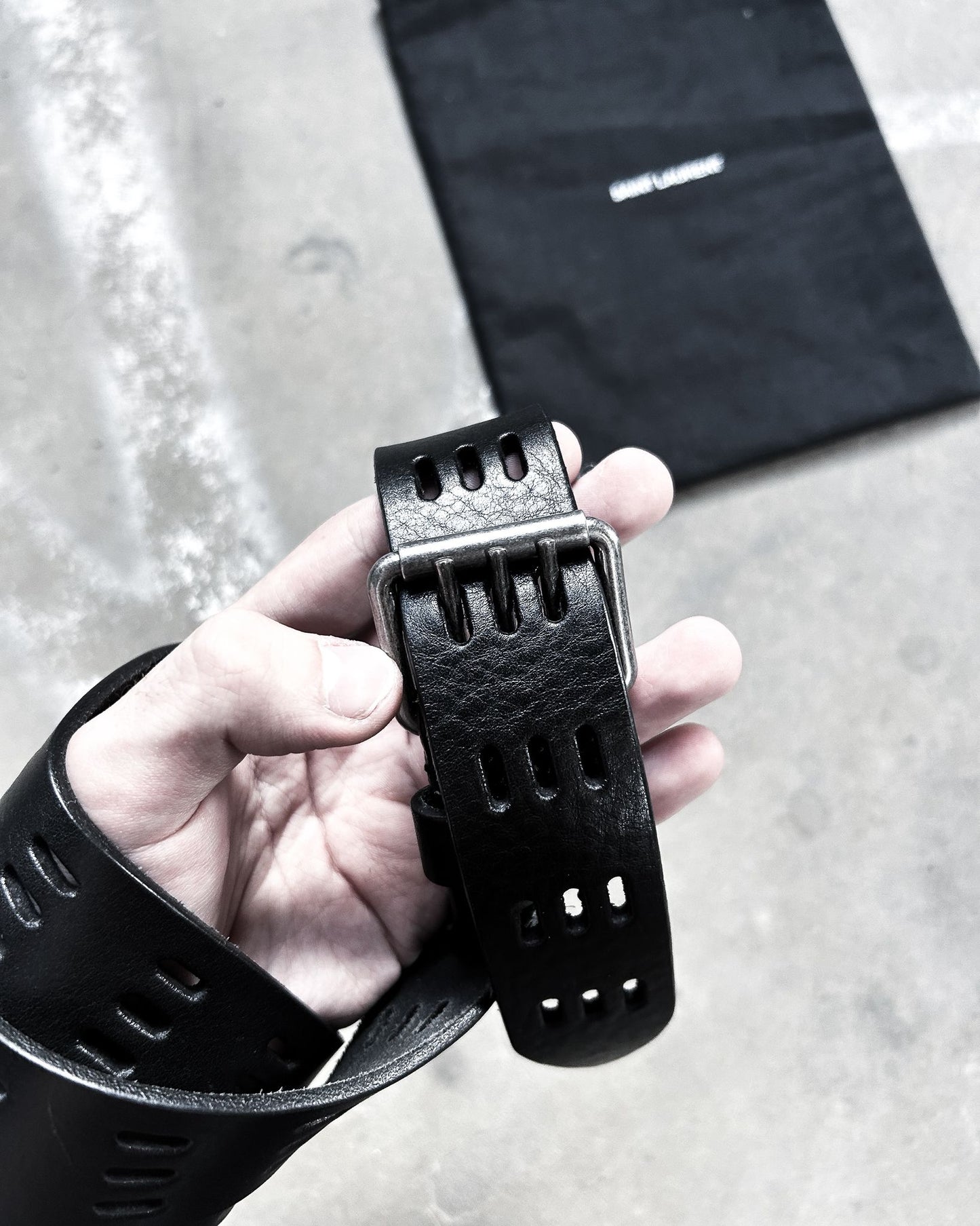 SLP MOTORCYLE PERFORATED LEATHER BELT