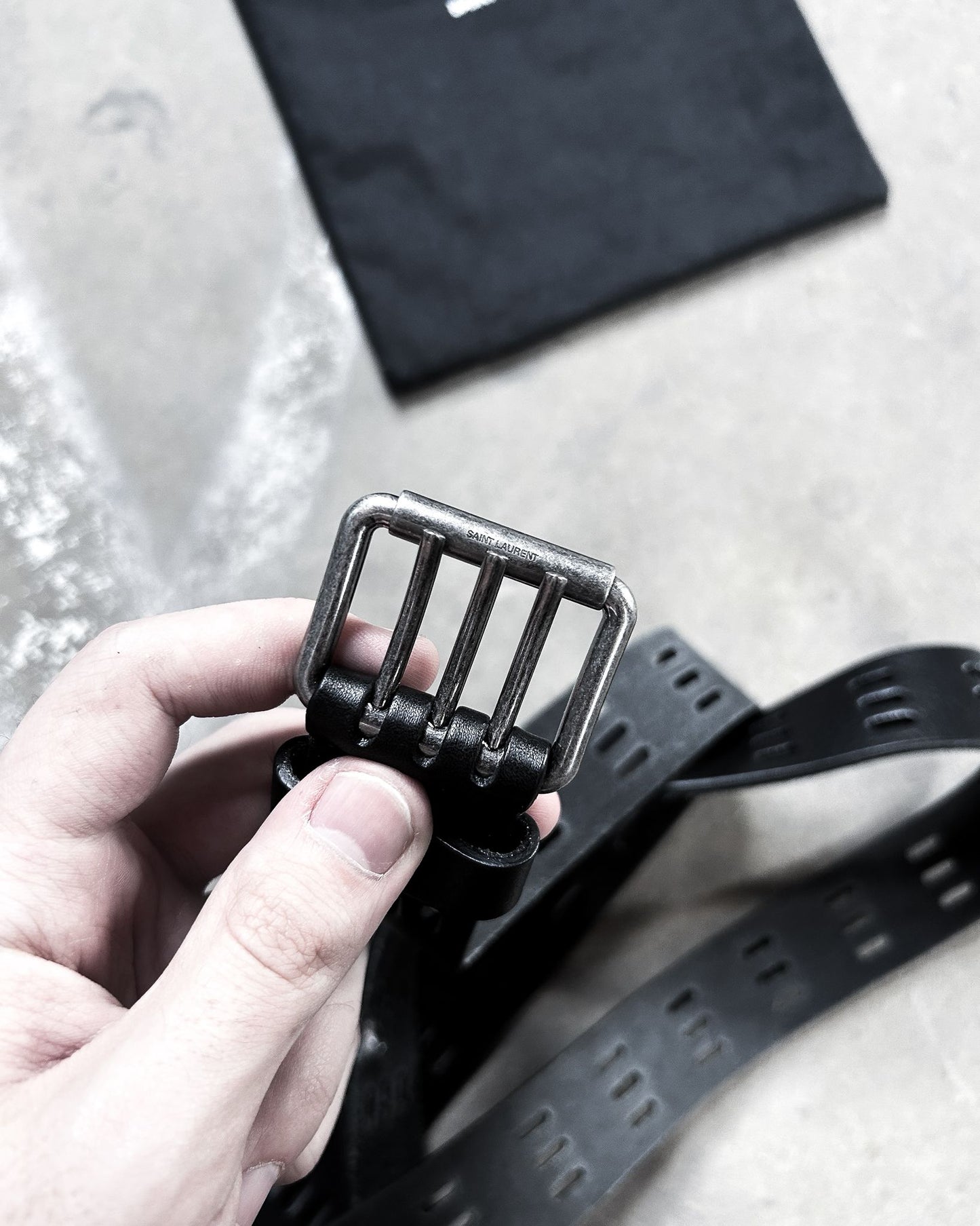SLP MOTORCYLE PERFORATED LEATHER BELT