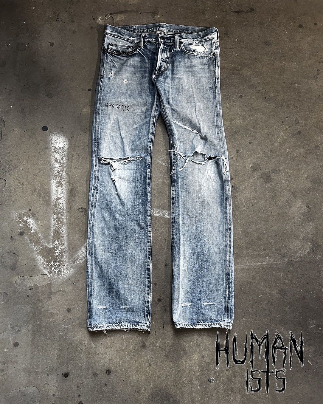 THRASHED HYSTERIC GLAMOUR DENIM