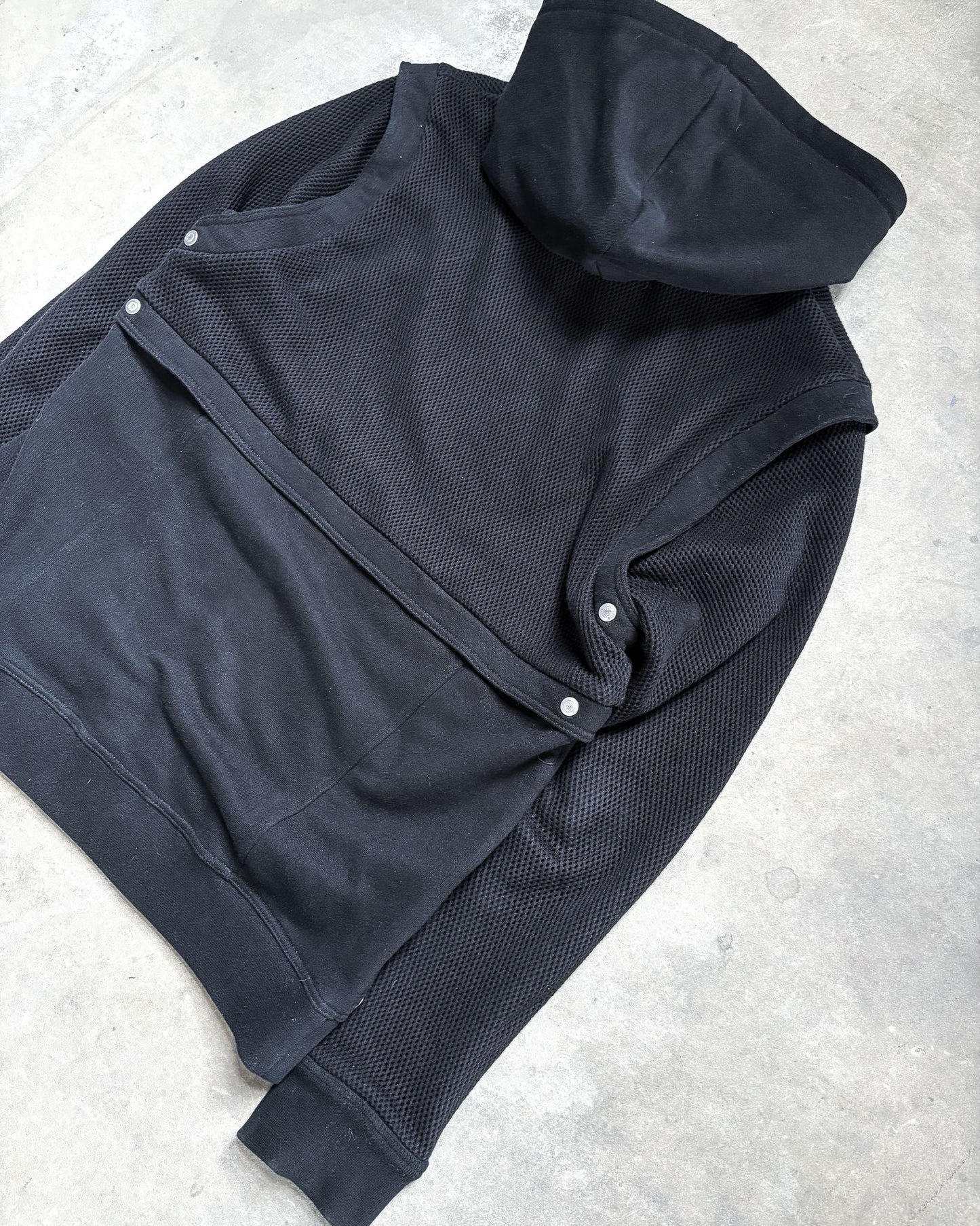 S/S18 MESH PANELED BIKER HOODIE