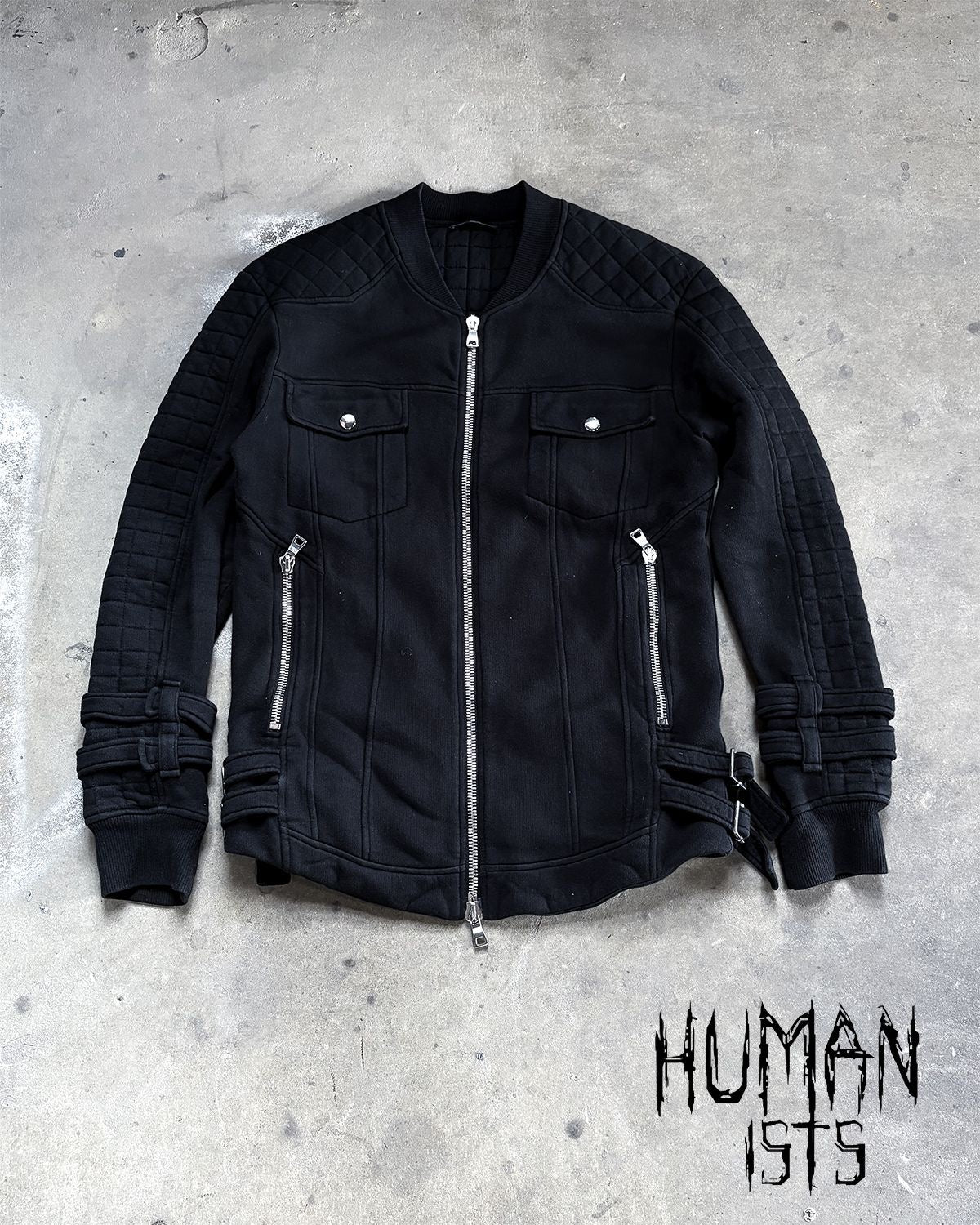 S/S14 BELTED CUFF BIKER QUILTED BOMBER
