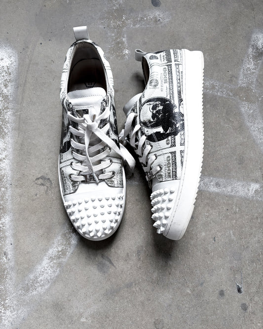 SPIKED SKULL MONEY LOW TOPS