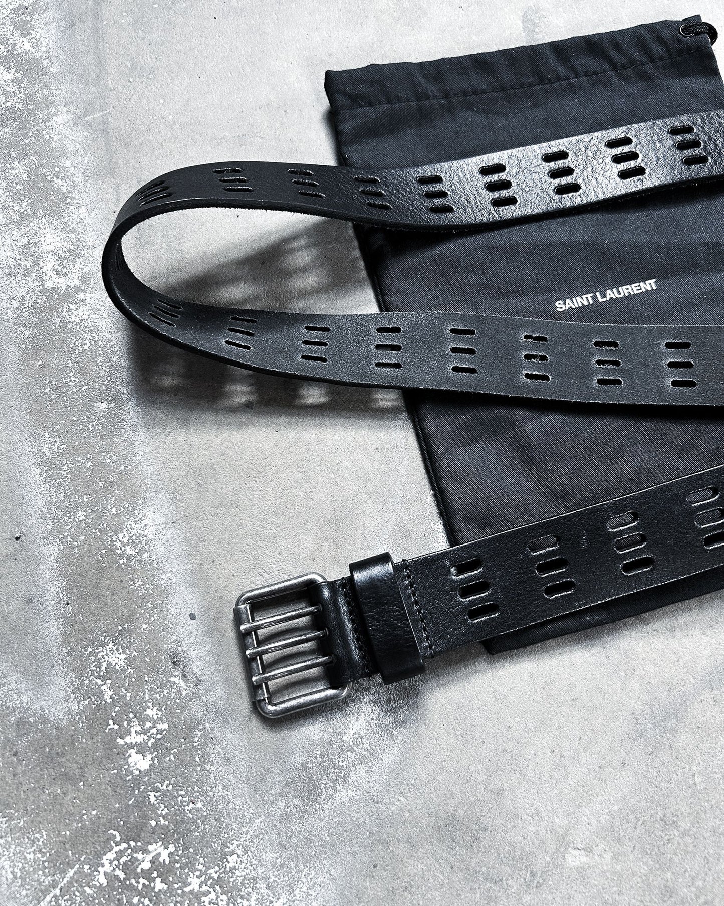 SLP MOTORCYLE PERFORATED LEATHER BELT