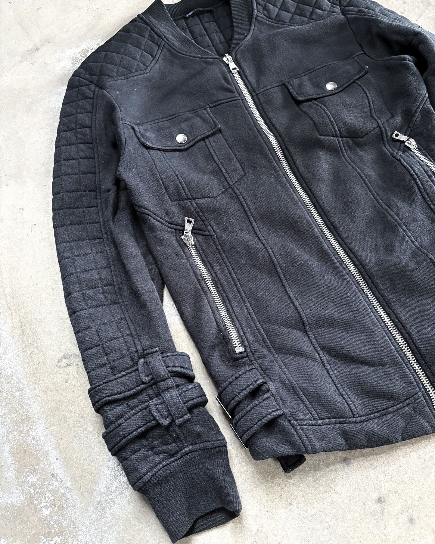 S/S14 BELTED CUFF BIKER QUILTED BOMBER