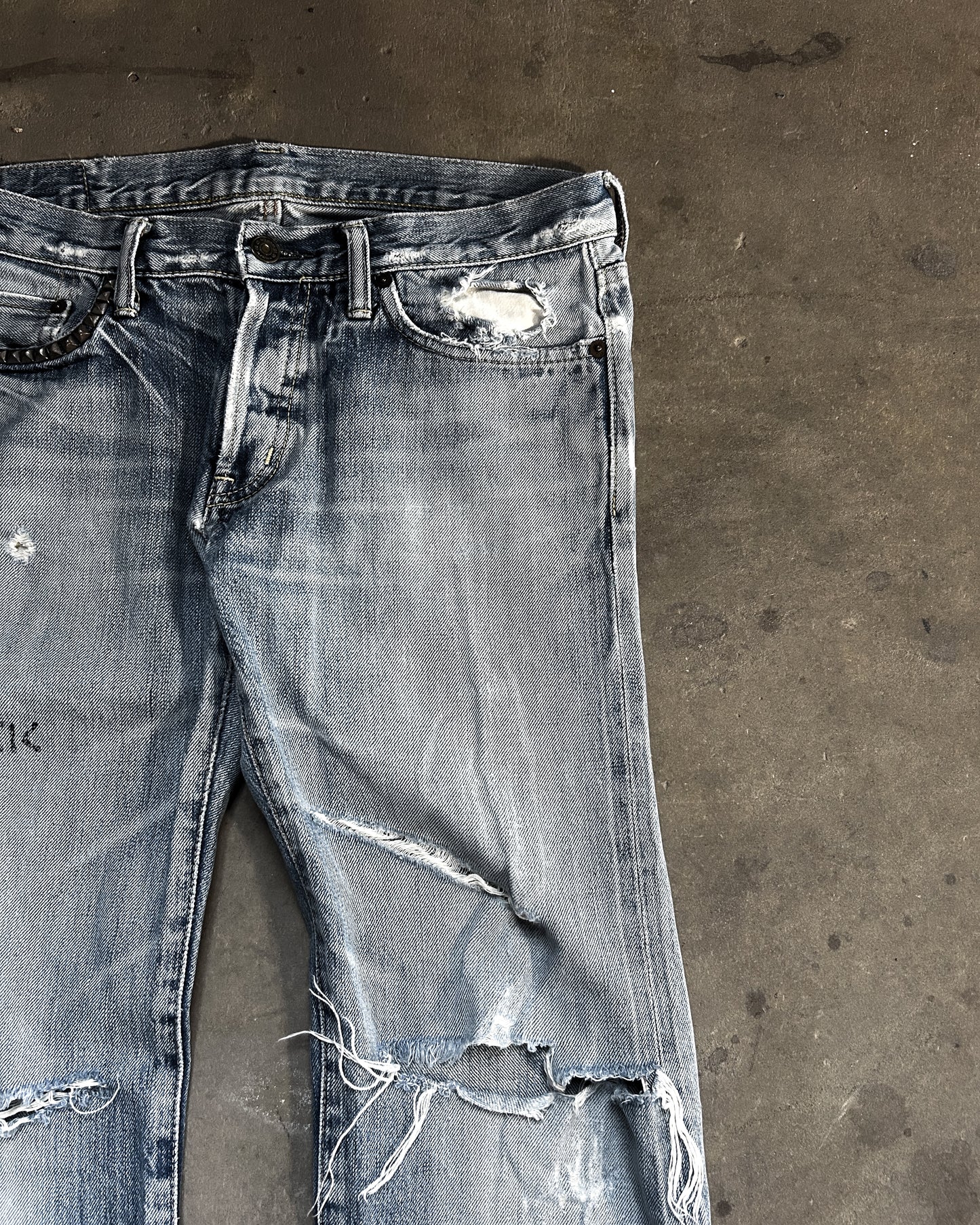 THRASHED HYSTERIC GLAMOUR DENIM
