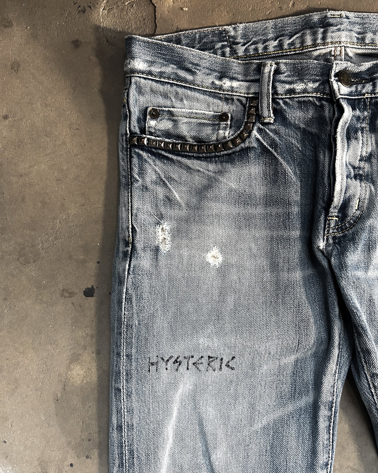 THRASHED HYSTERIC GLAMOUR DENIM