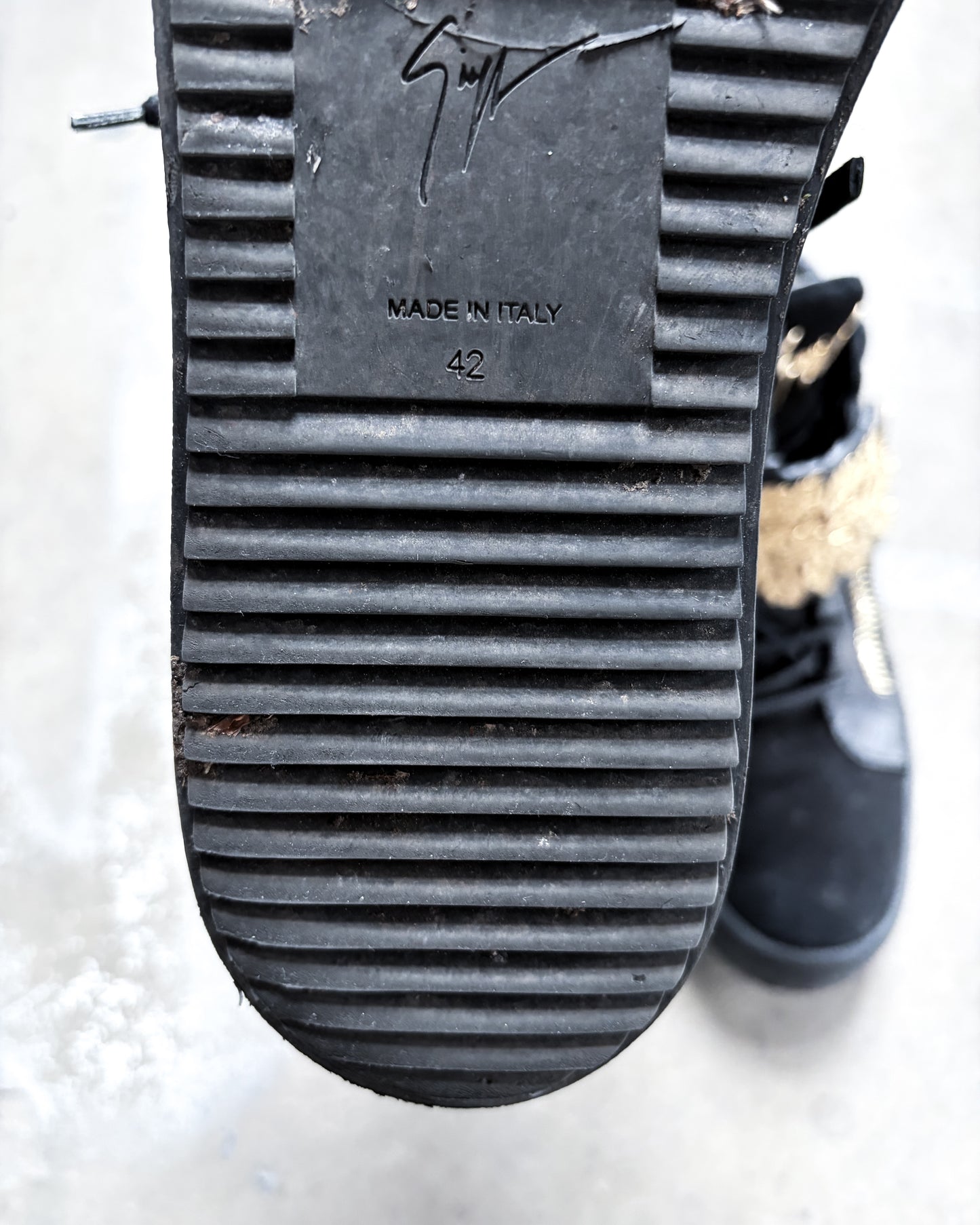 GOLD LEAF ZIP HIGH TOPS