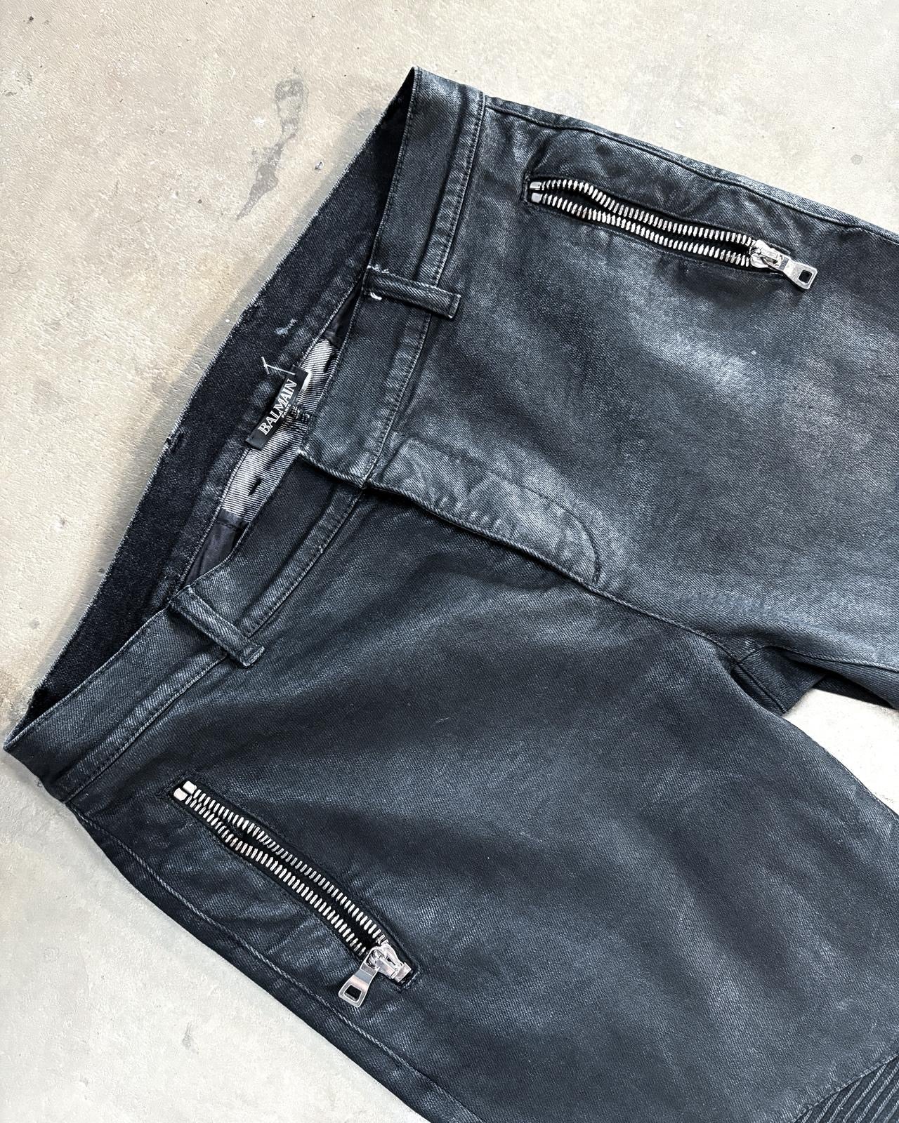 BALMAIN WAXED BIKER