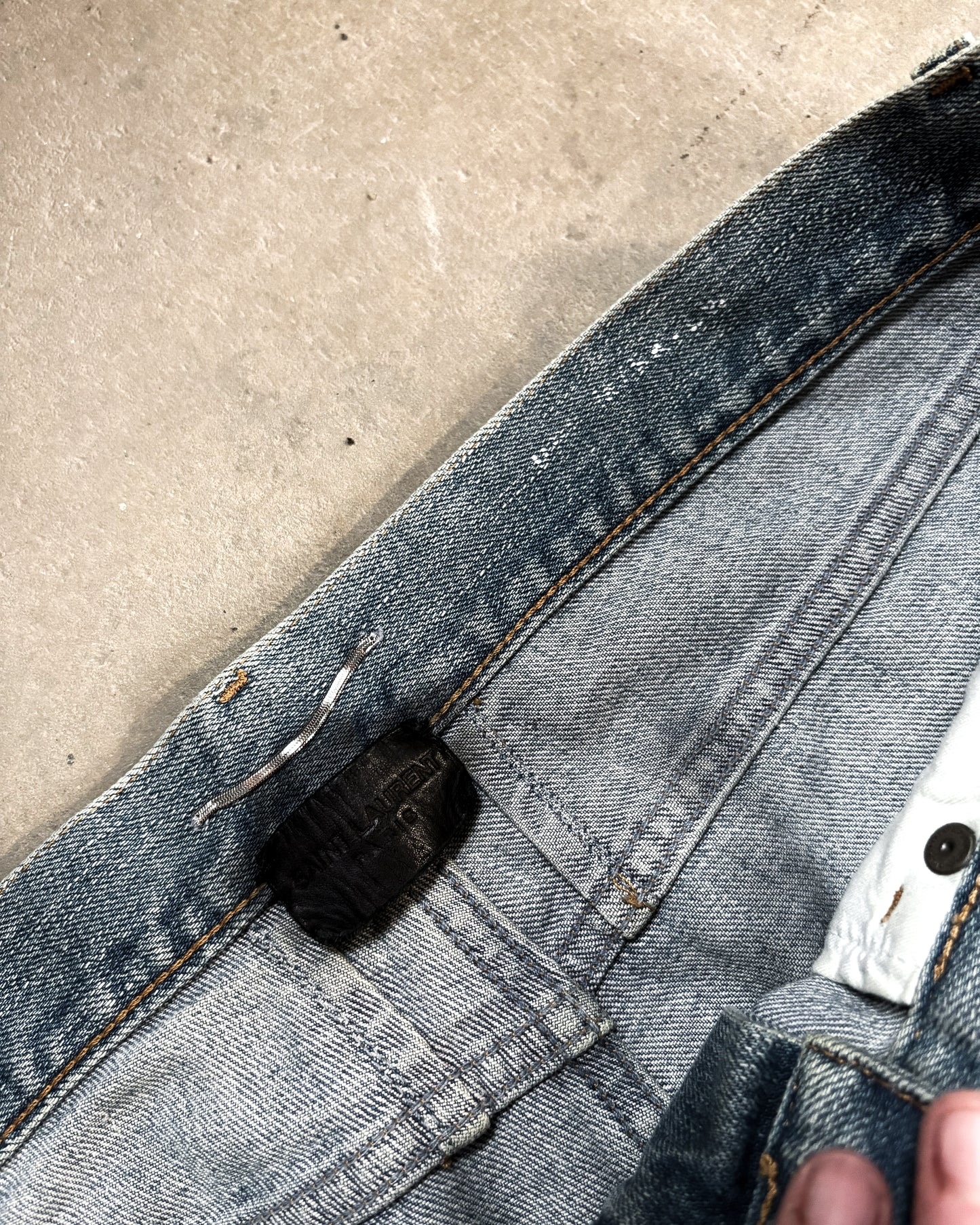 AW15 DISTRESSED BLUE DENIM