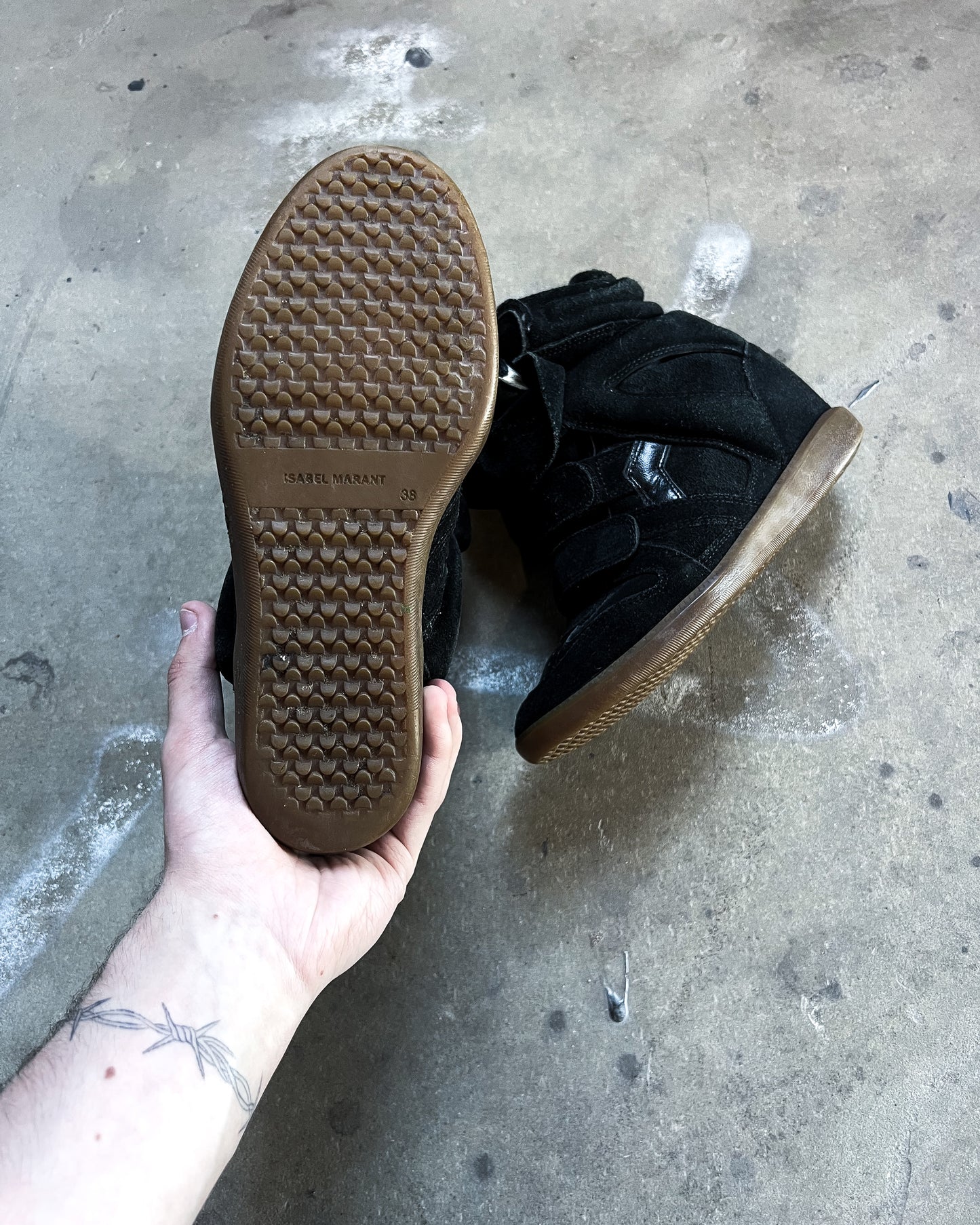 BLACK BEKETT WEDGE SNEAKERS