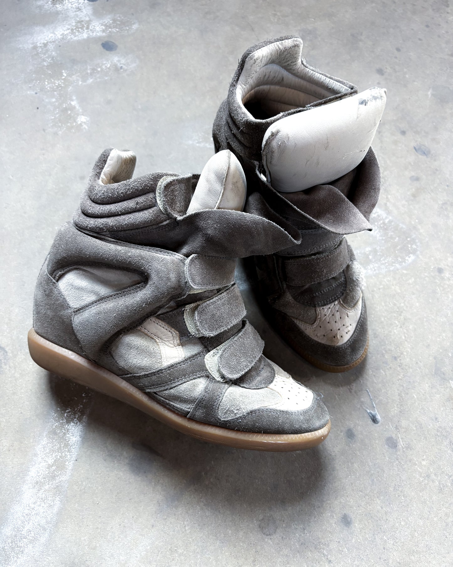 GREY/BROWN BEKETT WEDGE SNEAKERS