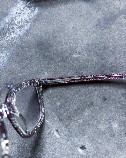 PINK SPARKLE CORNER ANGLE GLASSES