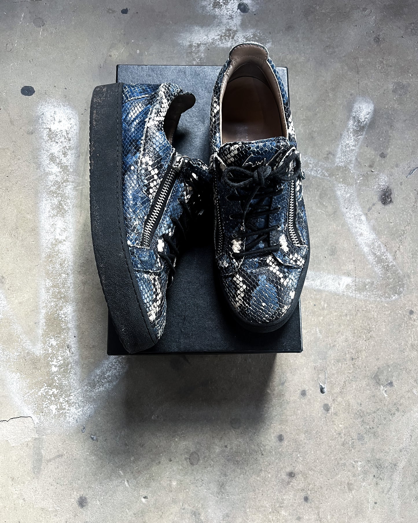 BLUE PYTHON ‘KRISS’ LOW TOPS