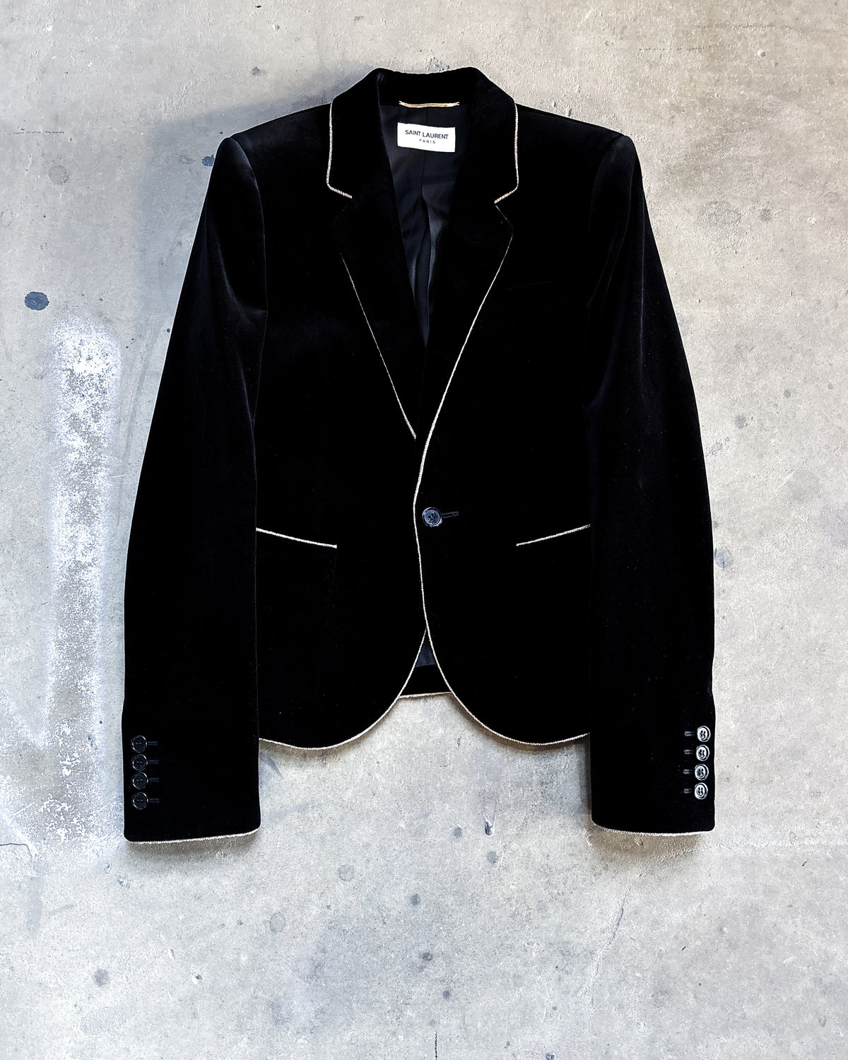F/W19 GOLD TRIM VELVET BLAZER