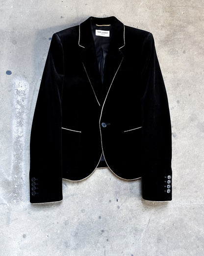 F/W19 GOLD TRIM VELVET BLAZER