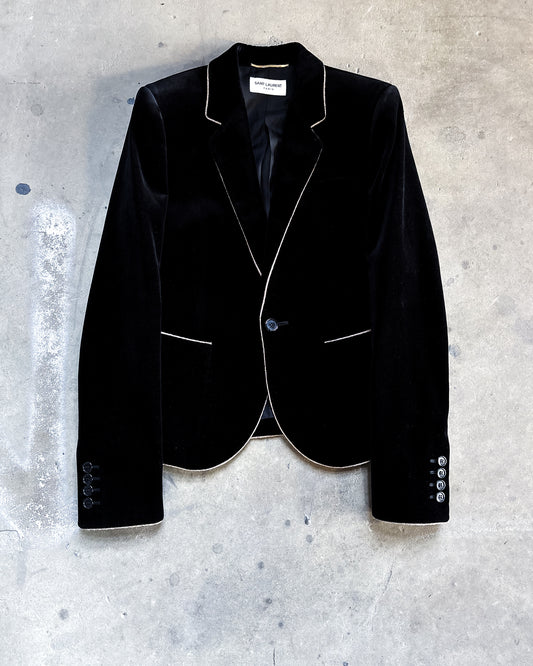 F/W19 GOLD TRIM VELVET BLAZER
