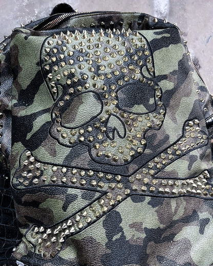 STUDDED CAMO ‘MARGIN’ BACKPACK