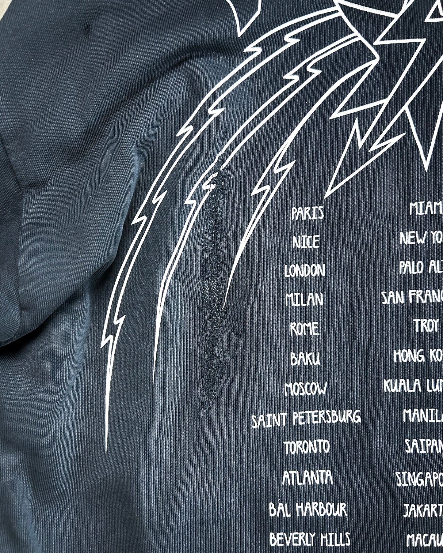 F/W18 DISTRESSED WORLD TOUR HOODIE