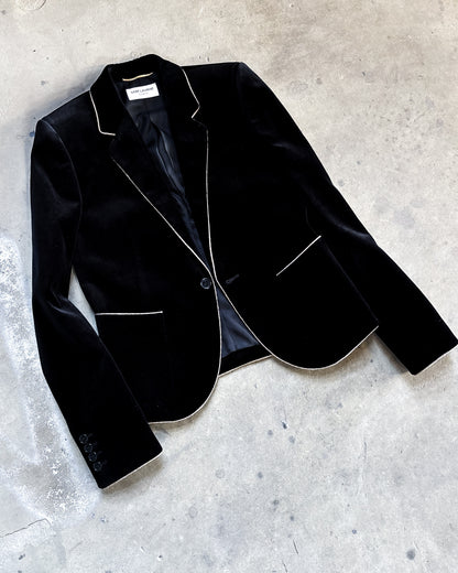 F/W19 GOLD TRIM VELVET BLAZER