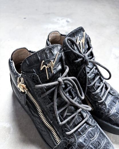 BLACK CROCODILE KRISS HIGH TOPS