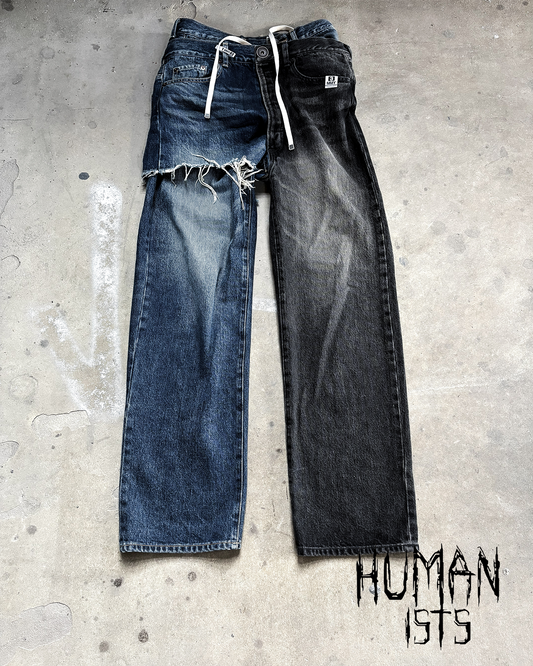 AW20 HYBRID SPLIT DISTRESSED DENIM