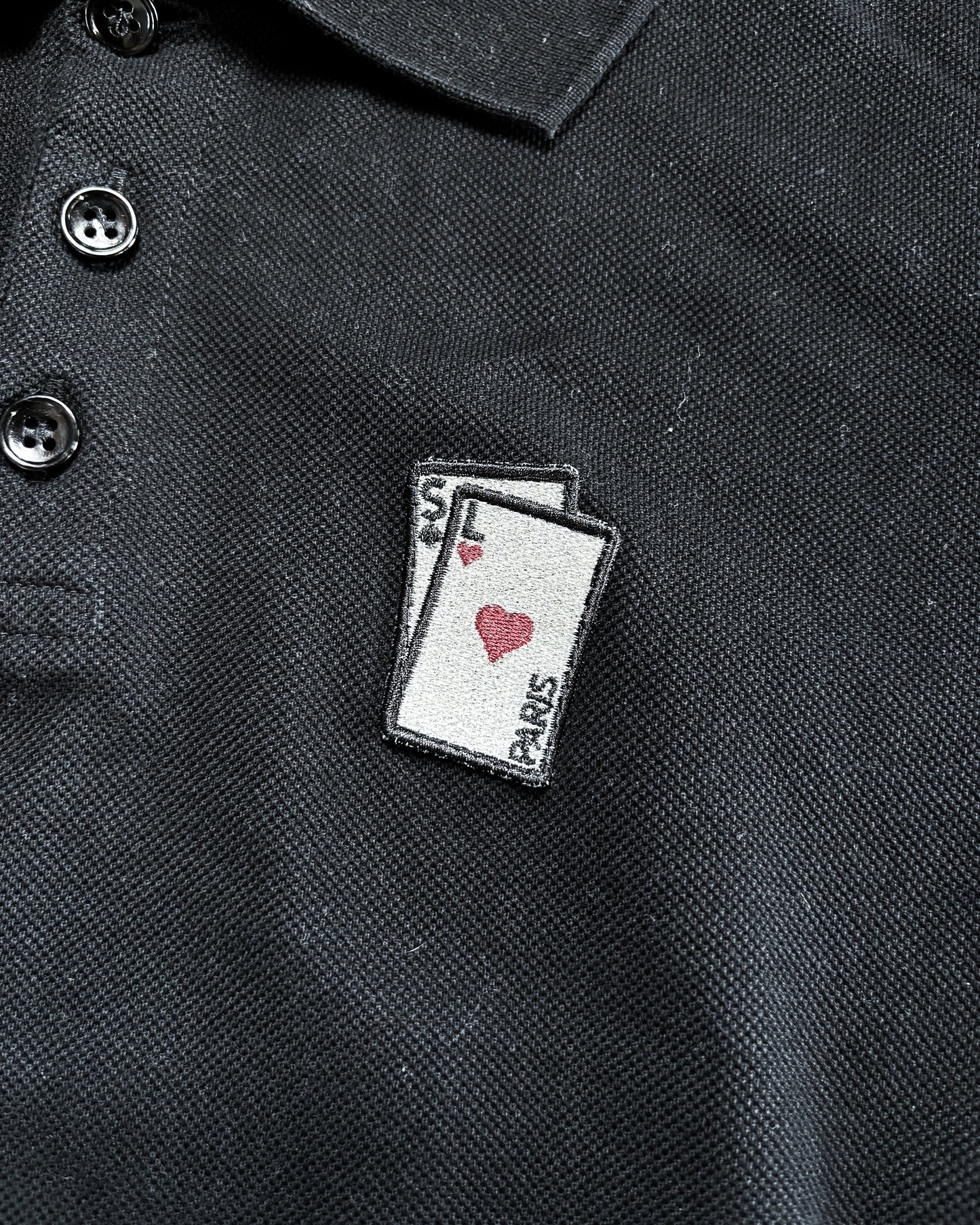 SILVER PLAYING CARD BLACK POLO