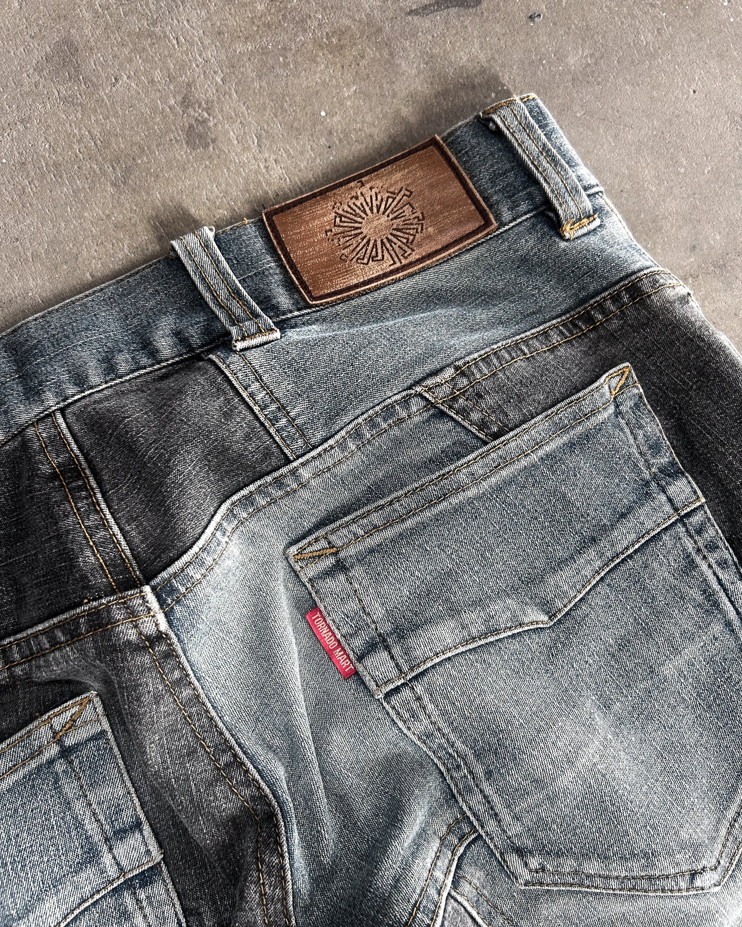 FLARED PATCHWORK DENIM