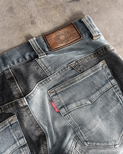 FLARED PATCHWORK DENIM
