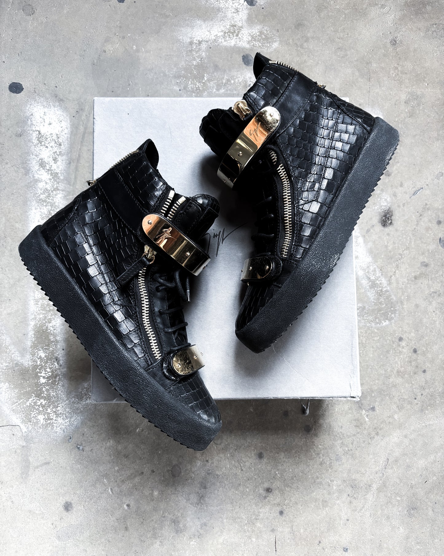 COBY GOLD PLATE SNAKE HIGH TOPS