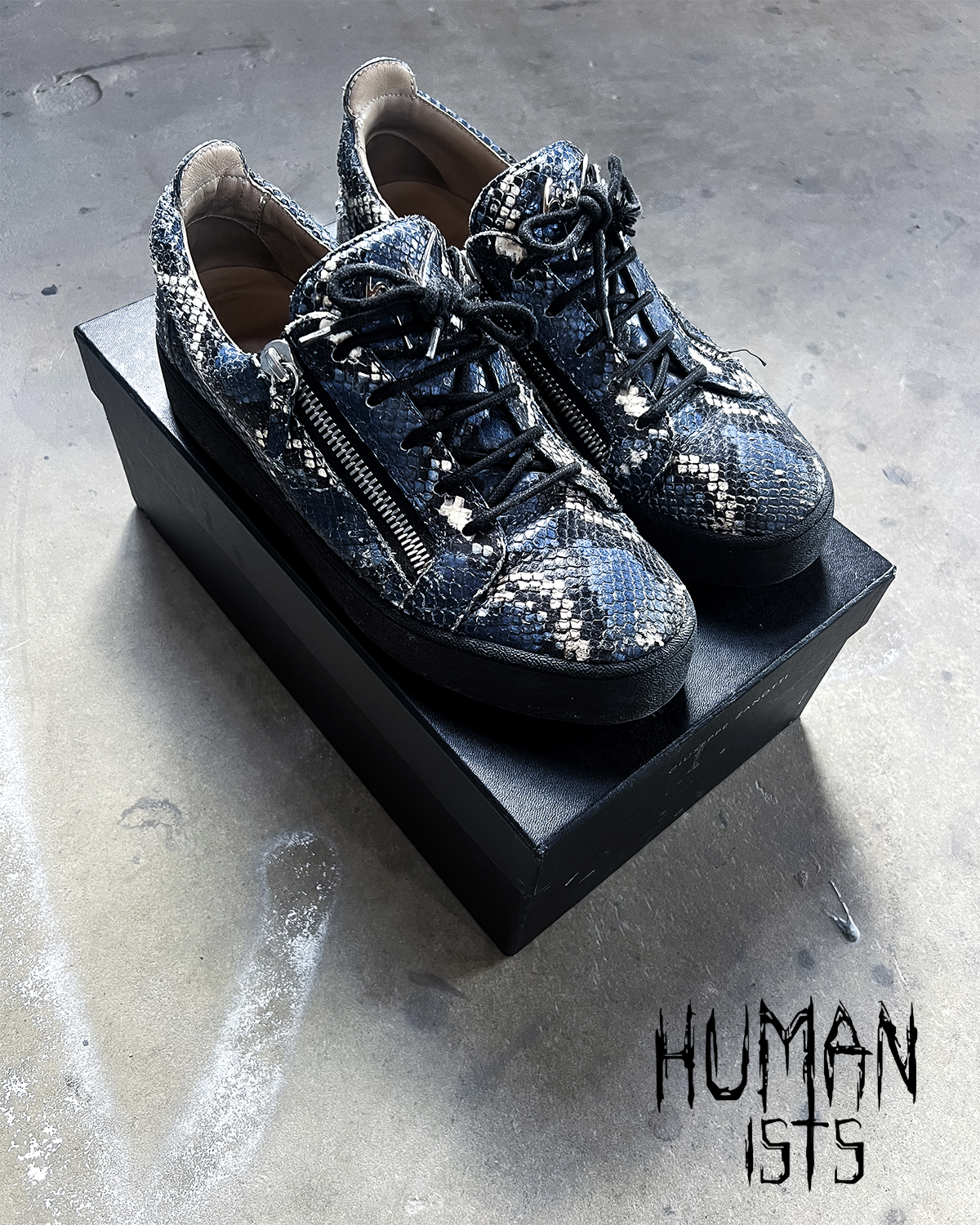 BLUE PYTHON ‘KRISS’ LOW TOPS