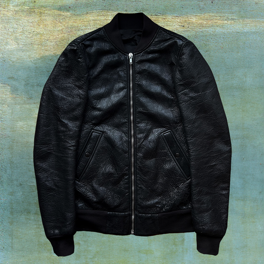 AW08 STAG NEO-BLISTERED LAMB LEATHER BOMBER