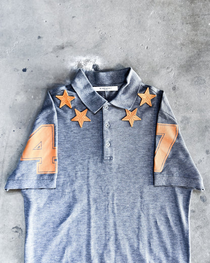 S/S15 GREY/ORANGE STAR POLO