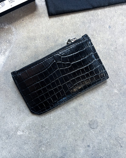 BLACK CROCODILE CARD HOLDER