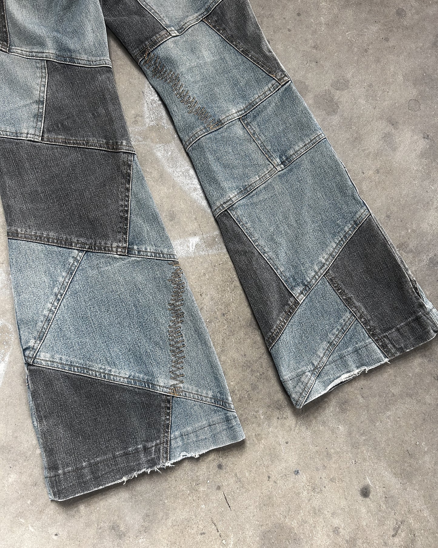 FLARED PATCHWORK DENIM