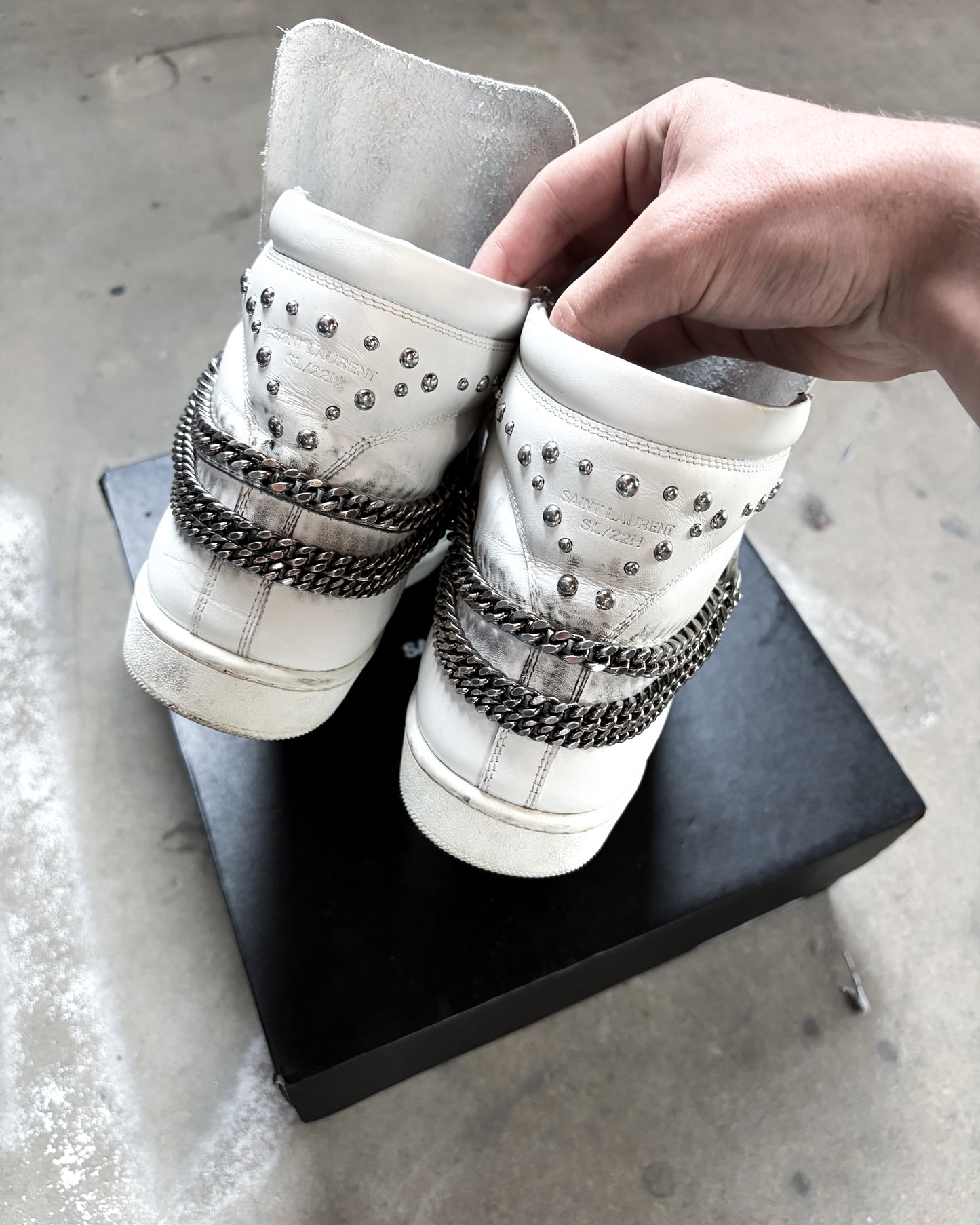 F/W15 22H CHAIN STUDDED “WOLLY” HIGH TOP