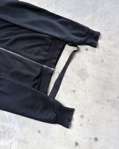 BLACK ASYMMETRICAL MOUNTAIN HOODIE