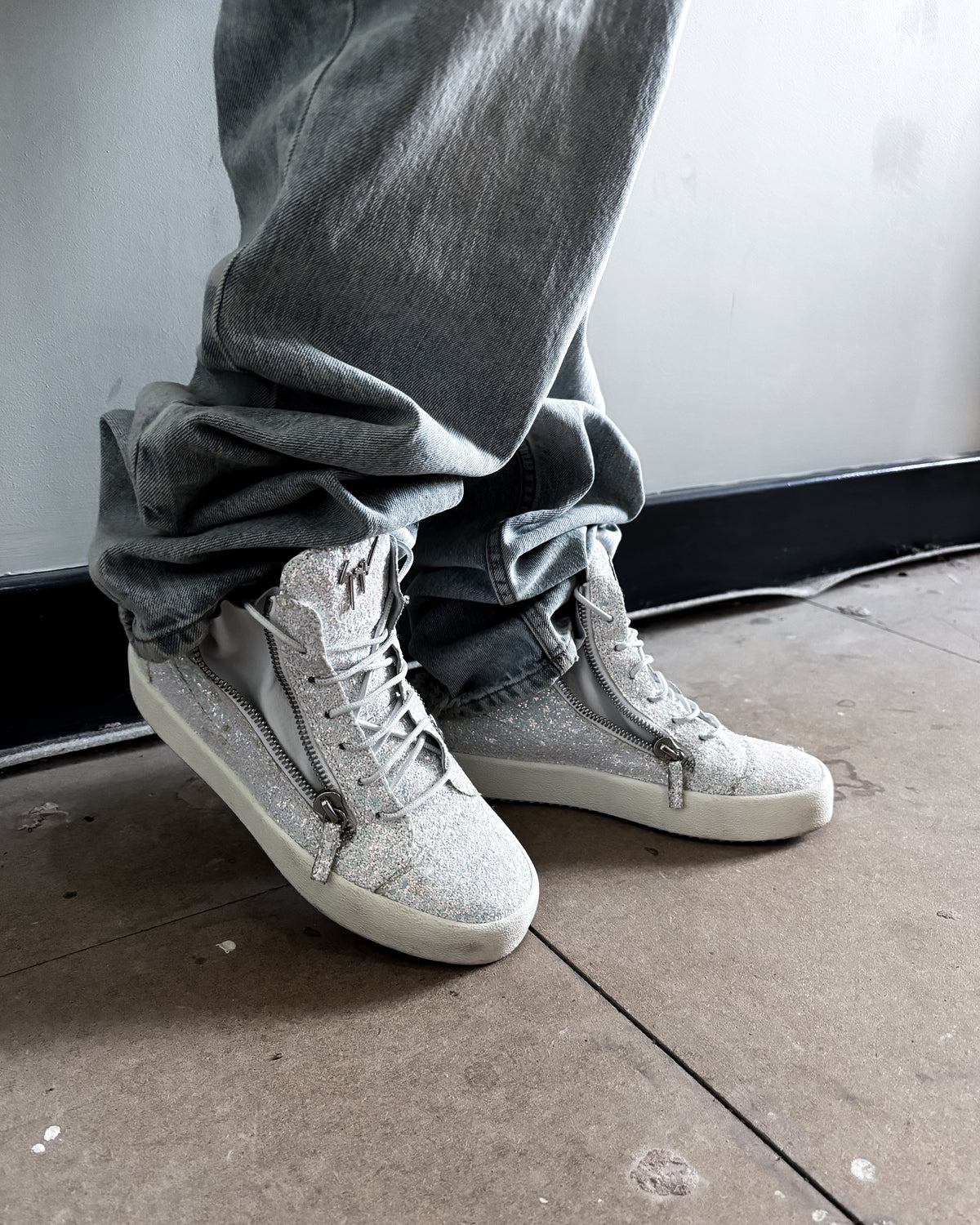 GLITTER ‘KRISS’ ZIP HIGH TOPS