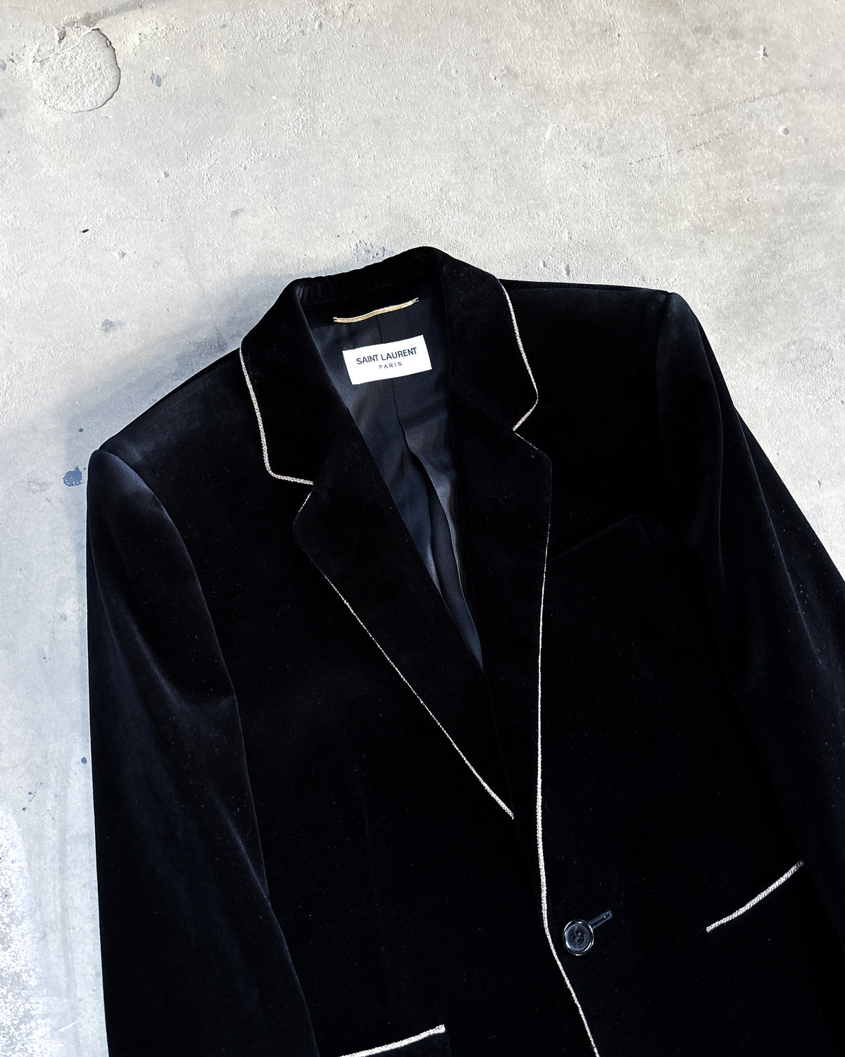 F/W19 GOLD TRIM VELVET BLAZER