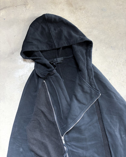 F/W14 ASYMMETRICAL MESH PANEL ZIP UP