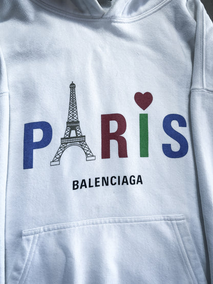 WHITE PARIS EIFFEL TOWER HOODIE