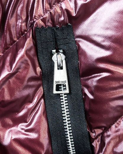 NYLON RED PUFFER DOWN JACKET