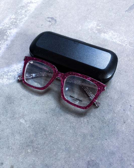 PINK SPARKLE CORNER ANGLE GLASSES