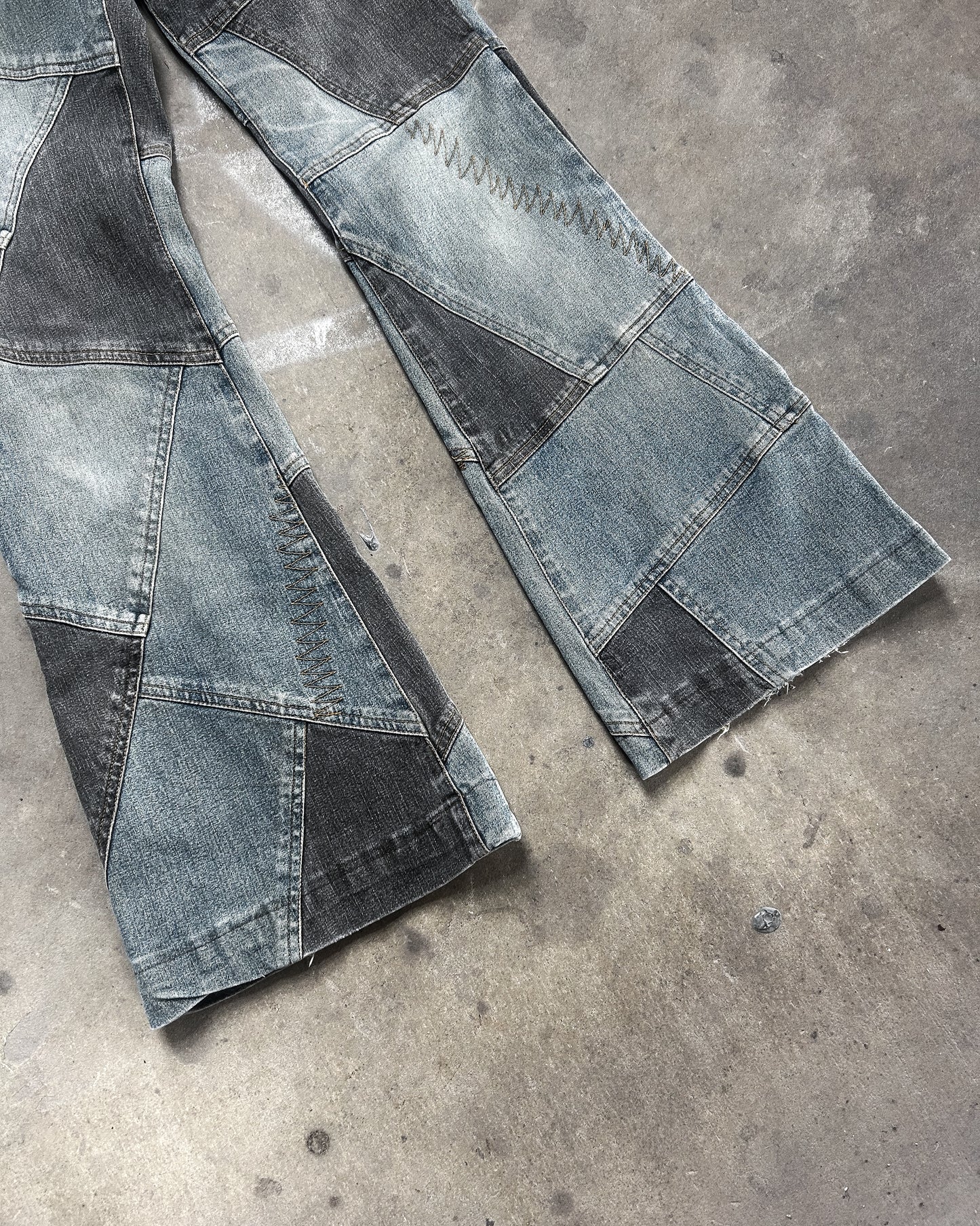 FLARED PATCHWORK DENIM